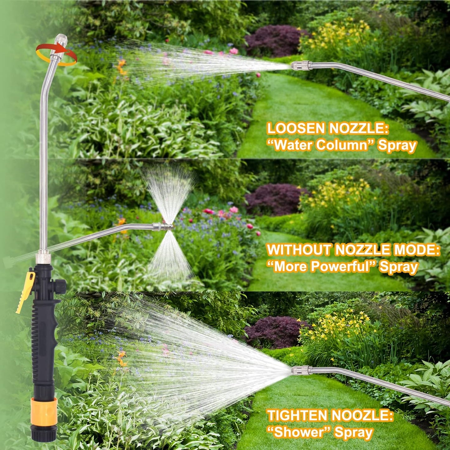 Non- Electric hose nozzle with various spray modes for Condenser / Filter Housing Cleaning